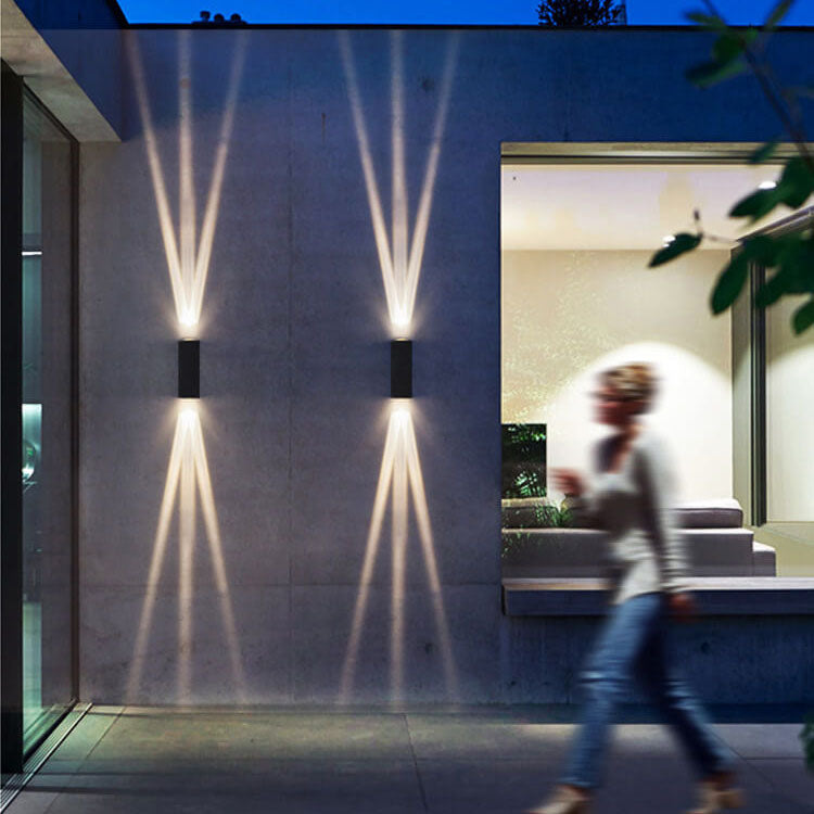 Modern Aluminum Outdoor Patio Double Head LED Wall Sconce Lamp-Orizon Depot