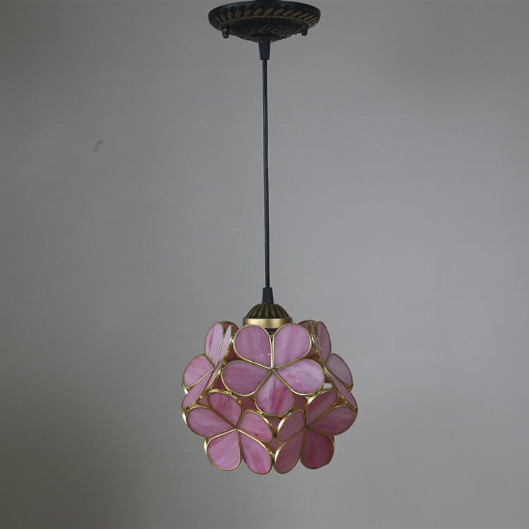 Vintage Stained Glass Flower Pendant Light-Orizon Depot