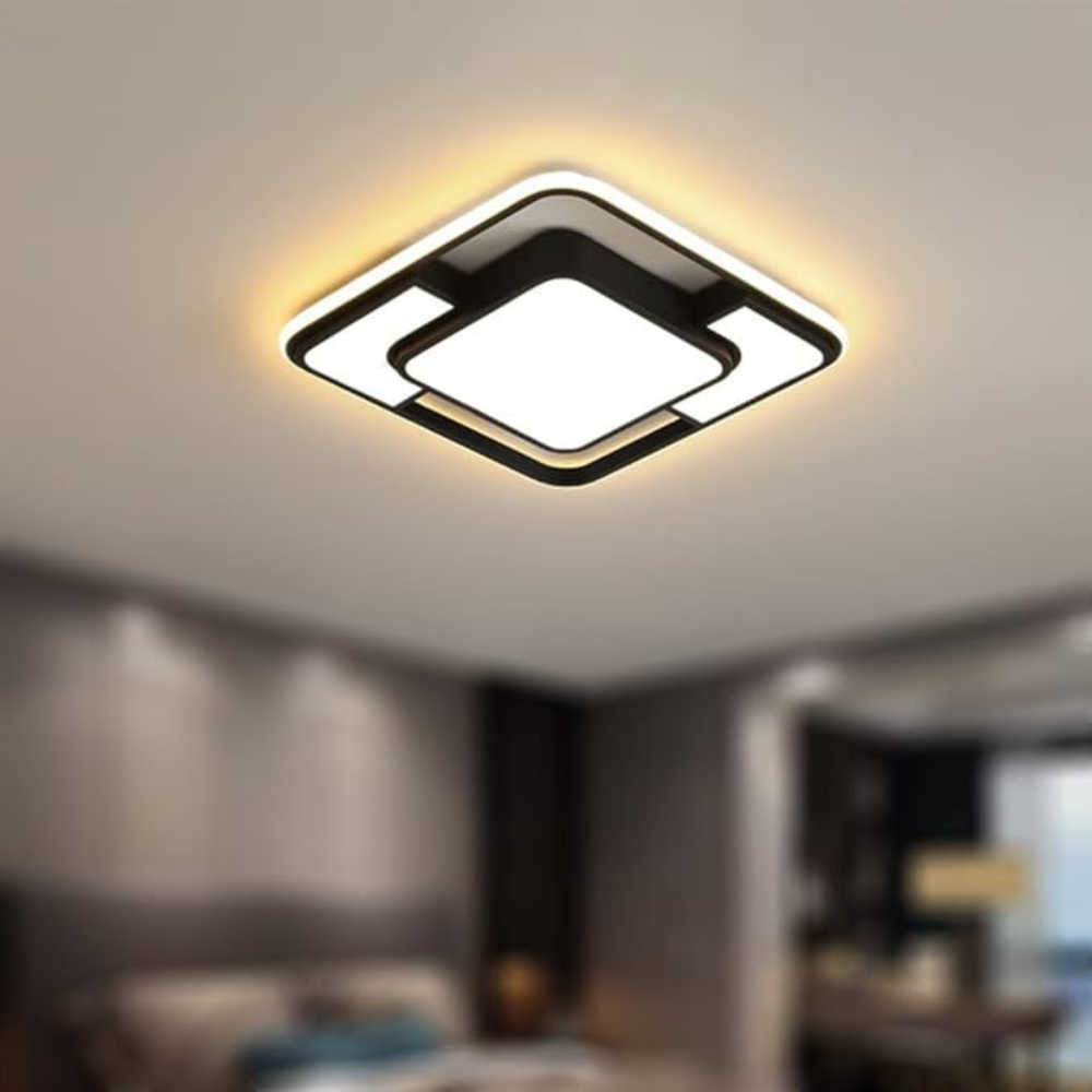 Remote-Controlled LED Ceiling Light | Contemporary Geometric Style