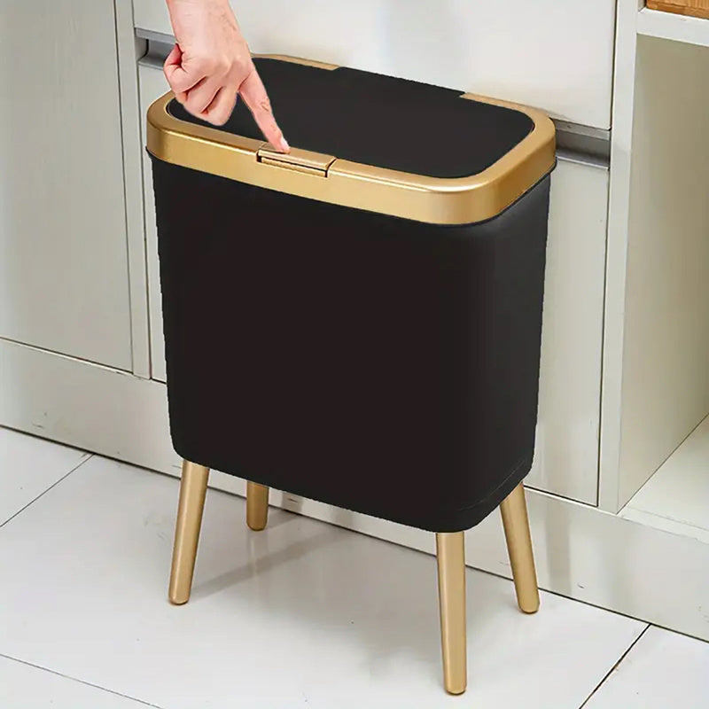 15L Stylish Odour-Sealing Trash Can with Elevated Legs | Modern Waste Bin for Kitchen, Living Room & Bathroom-Orizon Depot