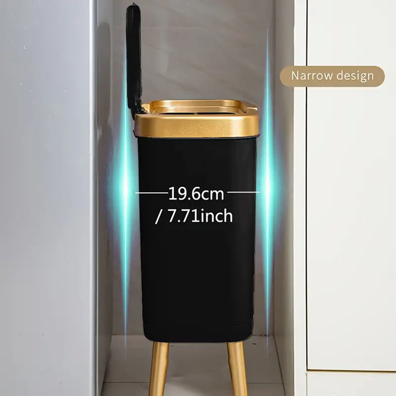 15L Stylish Odour-Sealing Trash Can with Elevated Legs | Modern Waste Bin for Kitchen, Living Room & Bathroom-Orizon Depot