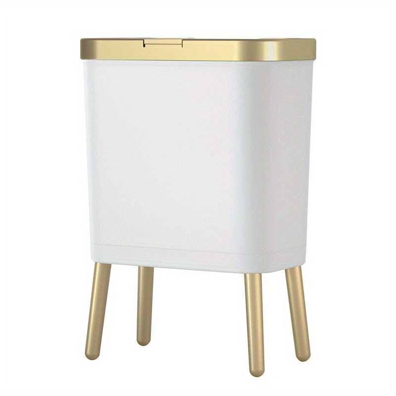 15L Stylish Odour-Sealing Trash Can with Elevated Legs | Modern Waste Bin for Kitchen, Living Room & Bathroom-Orizon Depot