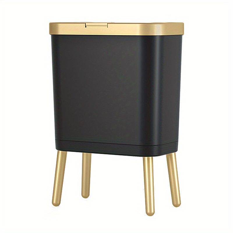 15L Stylish Odour-Sealing Trash Can with Elevated Legs | Modern Waste Bin for Kitchen, Living Room & Bathroom-Orizon Depot
