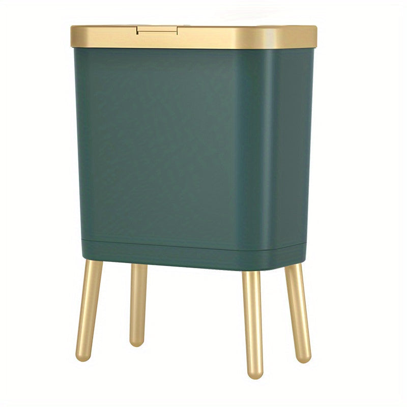 15L Stylish Odour-Sealing Trash Can with Elevated Legs | Modern Waste Bin for Kitchen, Living Room & Bathroom-Orizon Depot