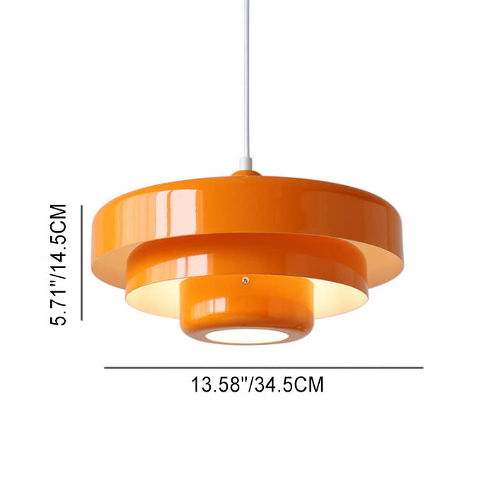 Nordic Vintage Multi-Layered Round Metal 1-Light Pendant Lamp-Orizon Depot