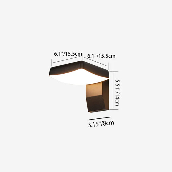 Modern Minimalist Waterproof Rotatable Aluminum PC Square Round LED Wall Sconce Light For Outdoor Patio-Orizon Depot