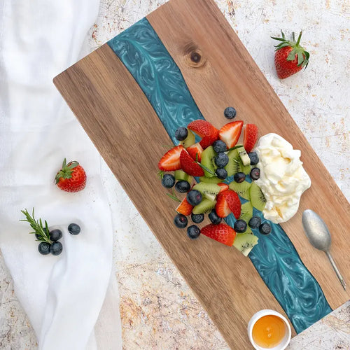 Acacia Wood Resin River Cutting Board | Charcuterie & Cheese Serving Platter-Orizon Depot