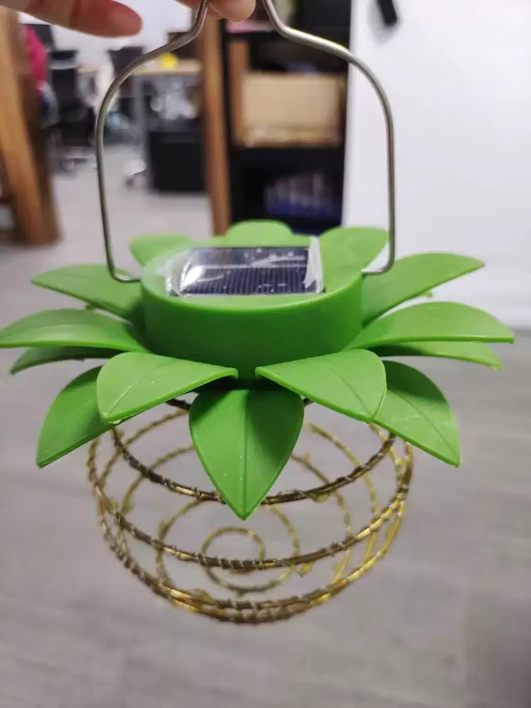 Solar Pineapple Iron Lantern LED Copper Wire Outdoor Waterproof Garden Decorative Hanging Lamp-Orizon Depot