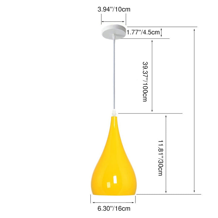 Contemporary Nordic Iron Wood Aluminum Gourd Water Drop 1-Light Hanging Lamp For Dining Room-Orizon Depot