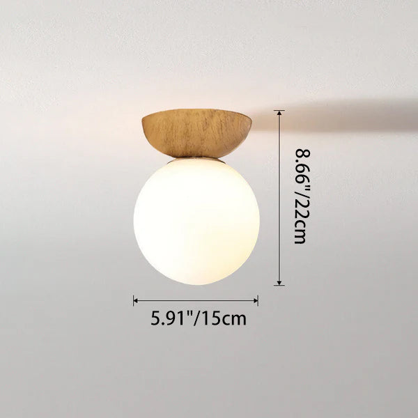 Modern Minimalist Glass Iron Orb 1-Light Semi-Flush Mount Light/Pendant Lamp for Bed Room-Orizon Depot