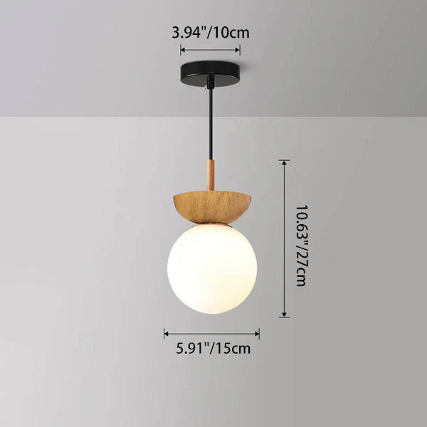Modern Minimalist Glass Iron Orb 1-Light Semi-Flush Mount Light/Pendant Lamp for Bed Room-Orizon Depot