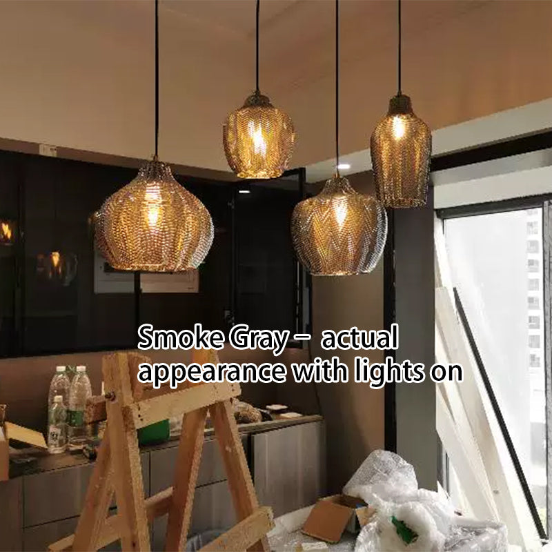 Nordic Wavy Glass Barrel Pendant Lamp-Orizon Depot