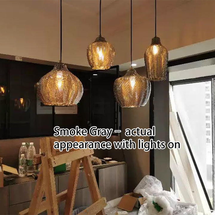 Nordic Wavy Glass Barrel Pendant Lamp-Orizon Depot