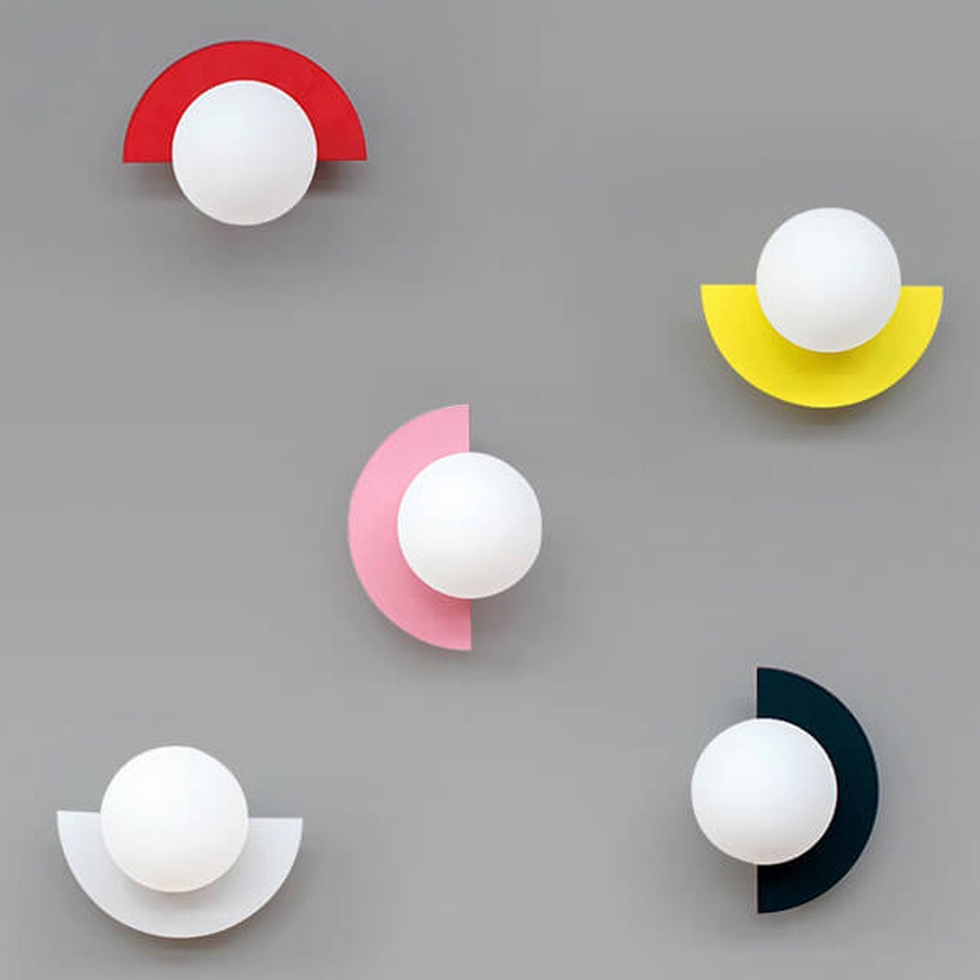 Modern Minimalist Colorful Glass Sphere Semicircle 1-Light Wall Sconce Lamp