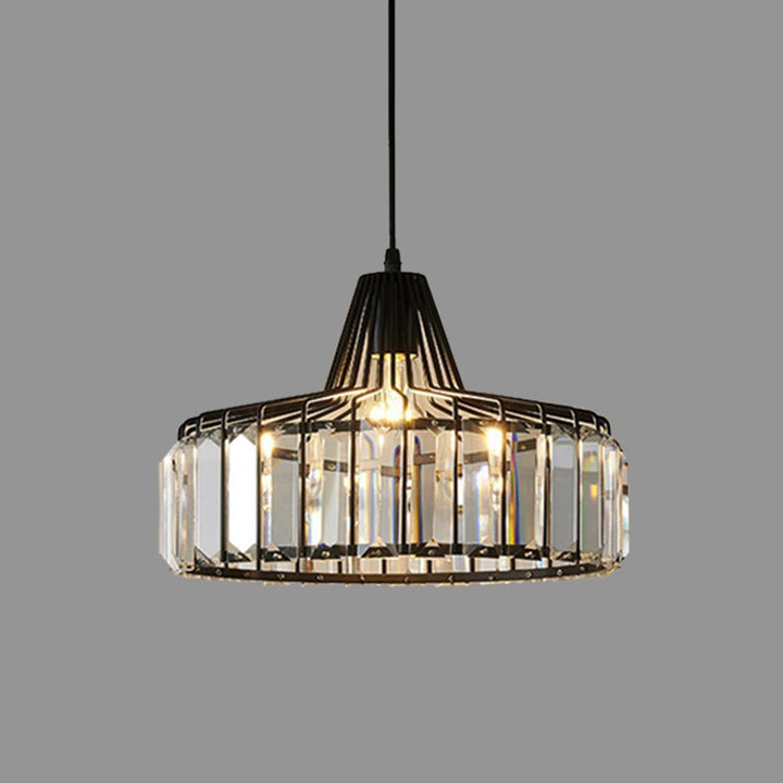 Sleek Black Crystal Pendant Light | Stylish Hanging Fixture