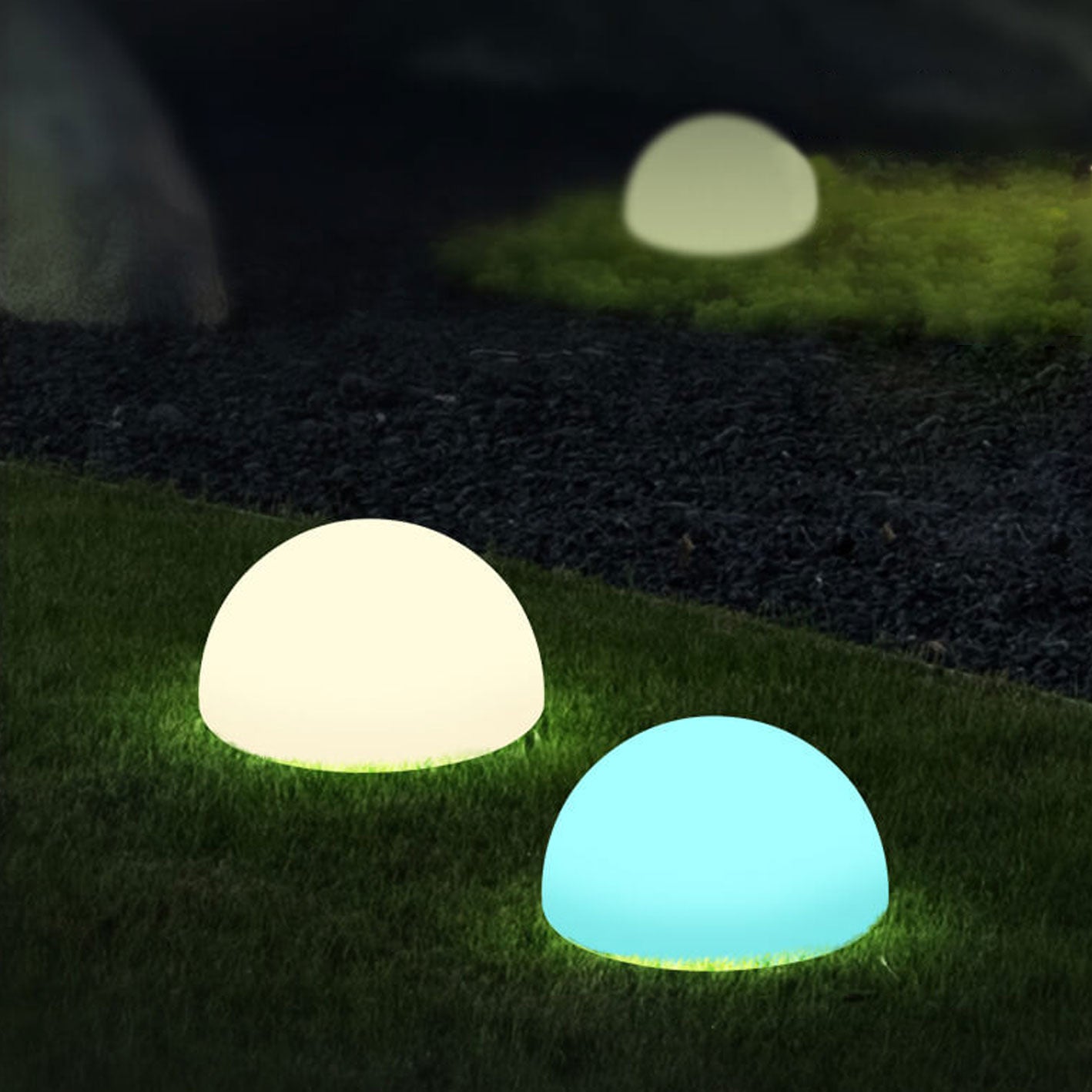 Solar Waterproof PE Spherical LED Lawn Light For Outdoor