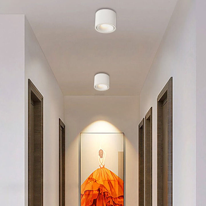 Modern Minimalist Adjustable Round LED Flush Mount Spotlight Ceiling Lamp-Orizon Depot