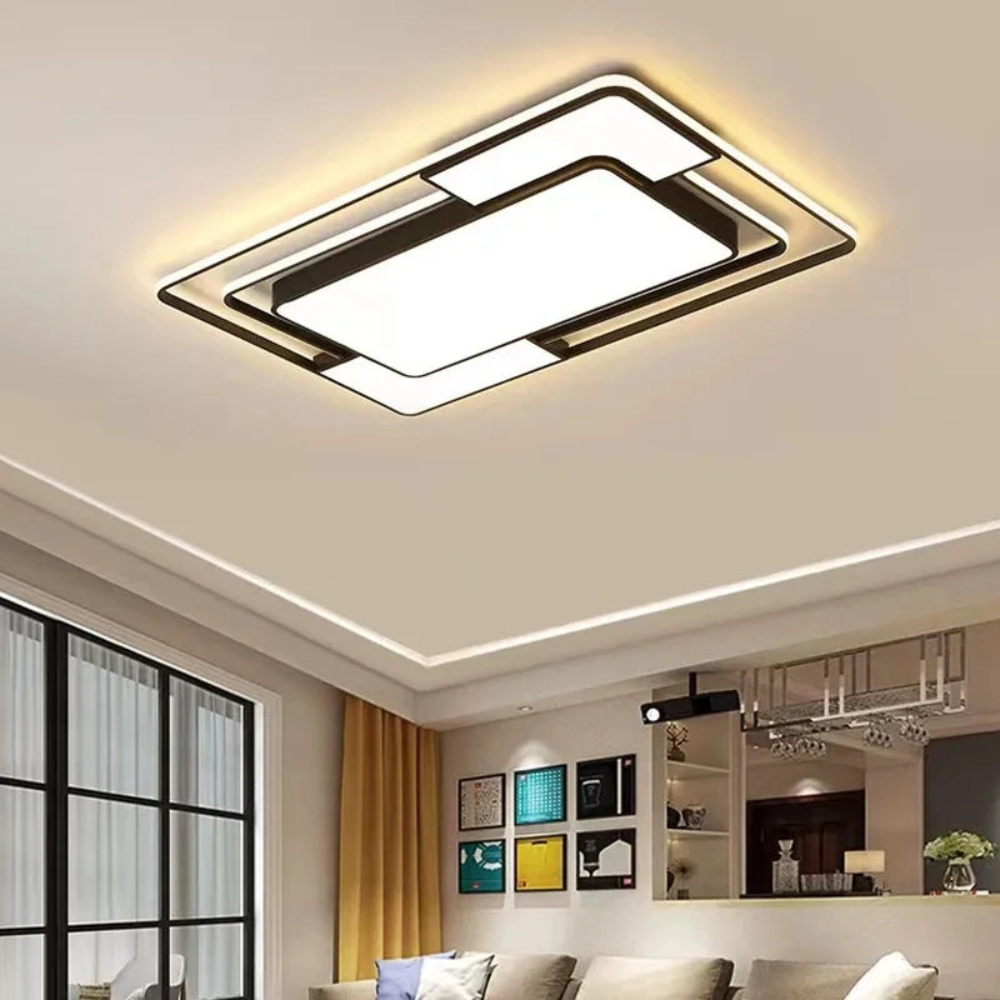 Remote-Controlled LED Ceiling Light | Contemporary Geometric Style