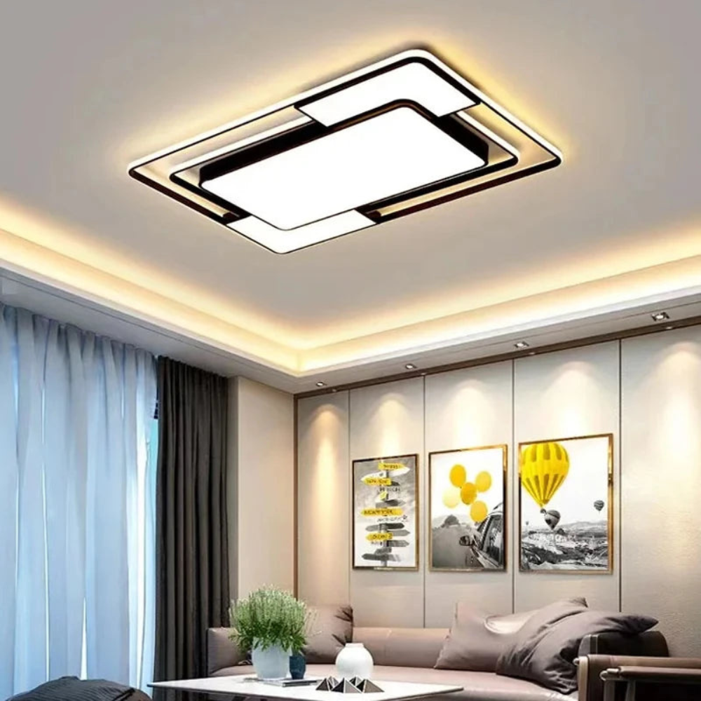 Remote-Controlled LED Ceiling Light | Contemporary Geometric Style