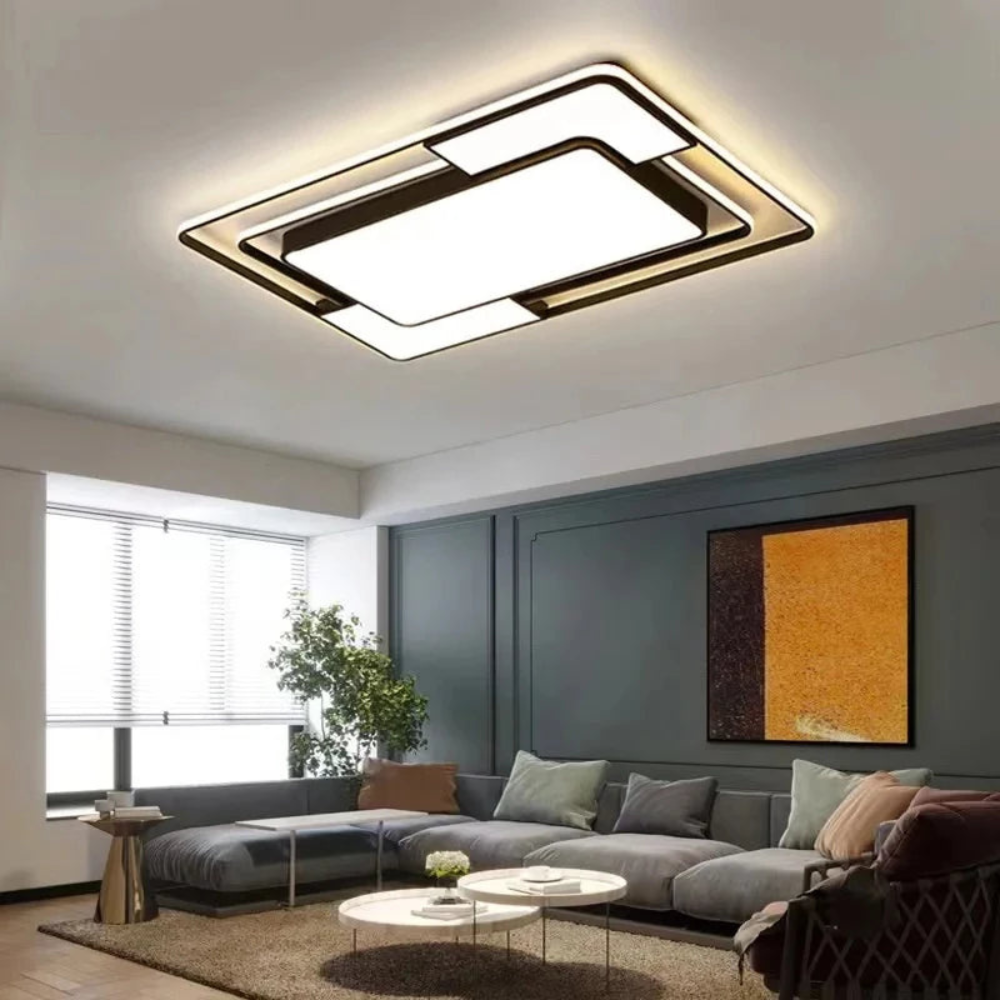 Remote-Controlled LED Ceiling Light | Contemporary Geometric Style