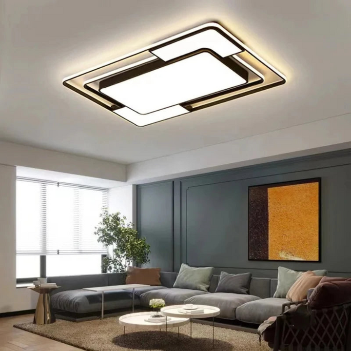 Remote-Controlled LED Ceiling Light | Contemporary Geometric Style