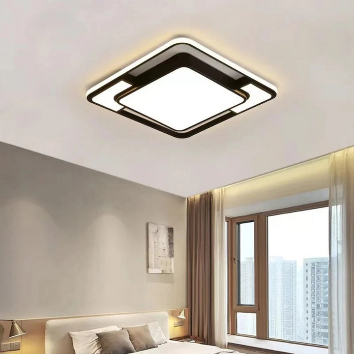 Remote-Controlled LED Ceiling Light | Contemporary Geometric Style