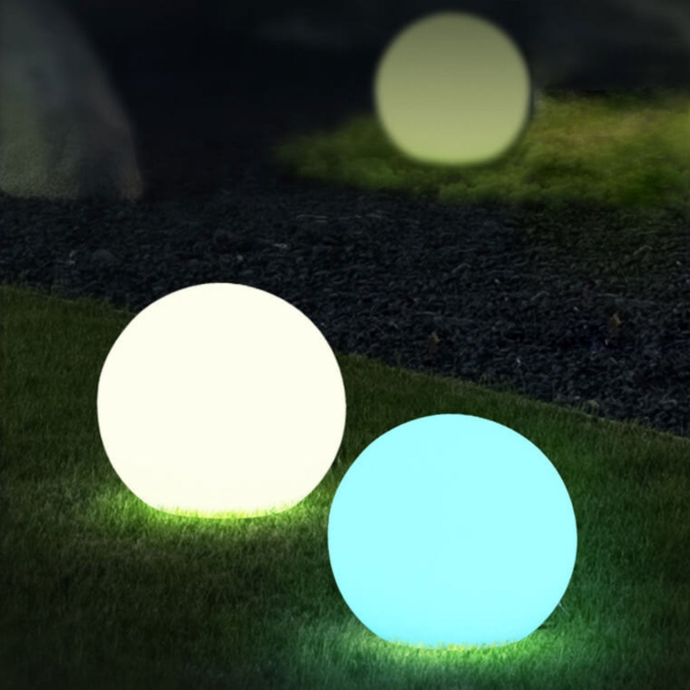 Solar Waterproof PE Spherical LED Lawn Light For Outdoor