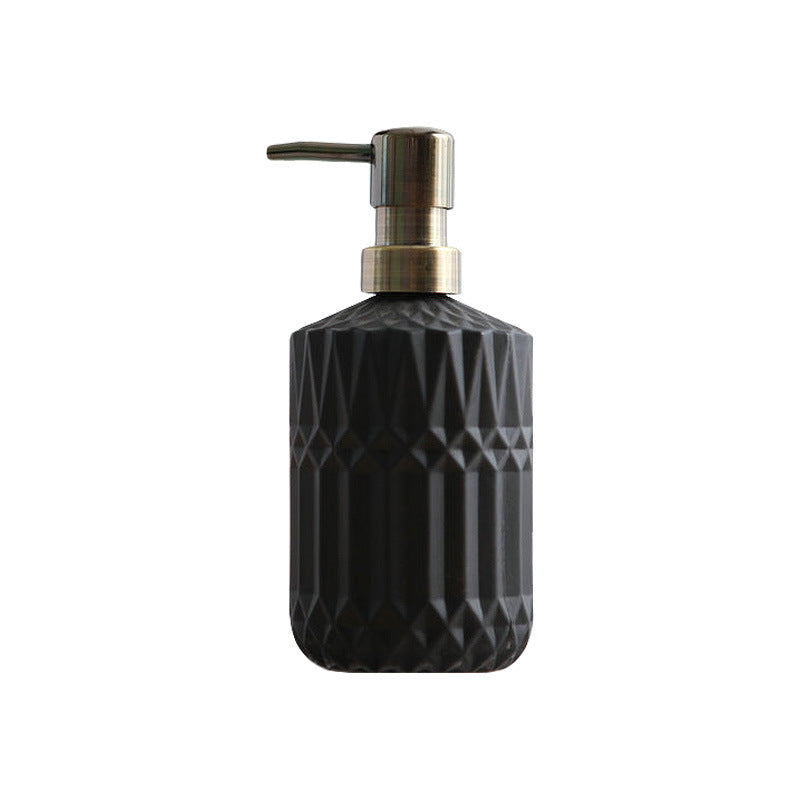 Diamond Pattern Glass Soap Dispenser for Stylish Bathroom Decor-Orizon Depot