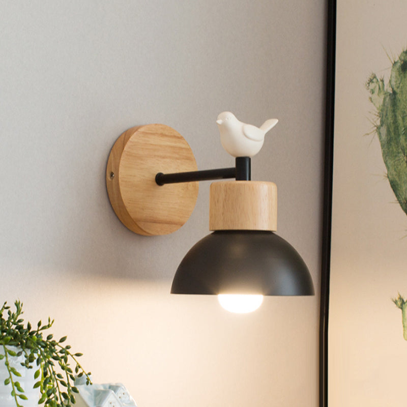 Wooden Bird Wall Lamp | LED Bedside Wall Sconce for Home Decor