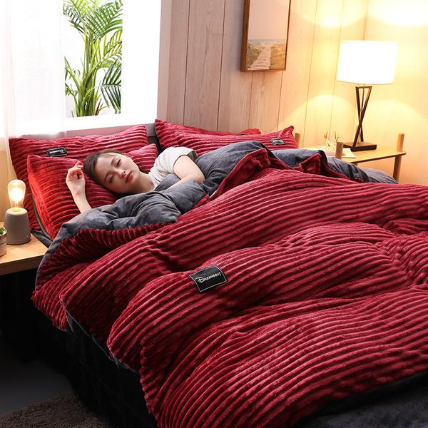 Thickened Corduroy Velvet Bedding Set for Cozy Comfort-Orizon Depot