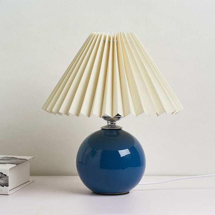 Nordic Minimalist Ceramic Table Lamp Pleated Shade 1-Light-Orizon Depot