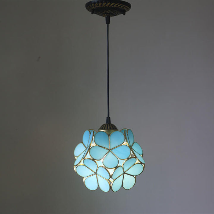 Vintage Stained Glass Flower Pendant Light-Orizon Depot
