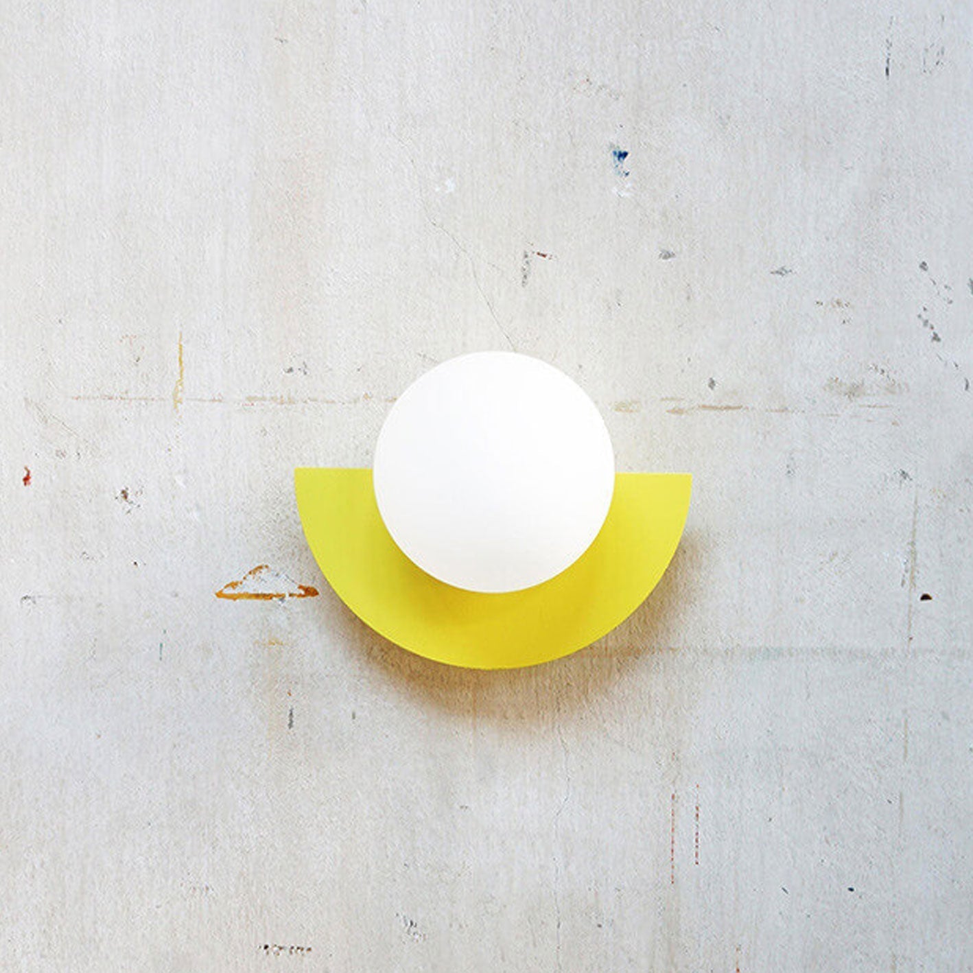 Modern Minimalist Colorful Glass Sphere Semicircle 1-Light Wall Sconce Lamp