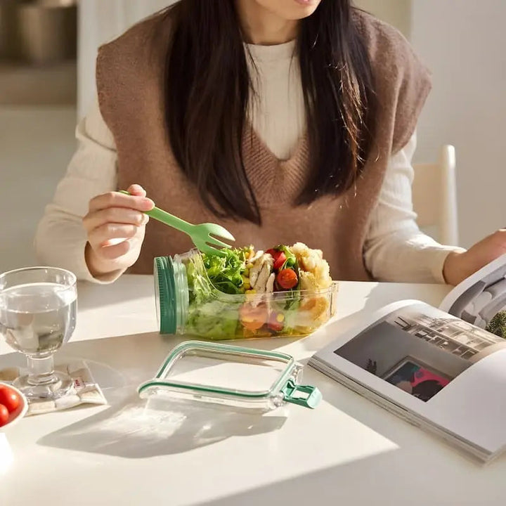 Airtight Glass Salad Dish with Side Entry Twist Lid