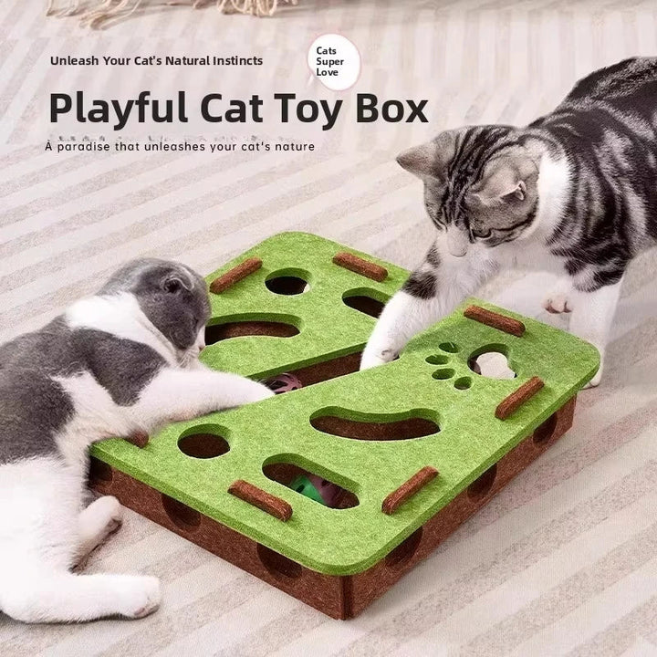 Interactive Felt Cat Puzzle Toy Box