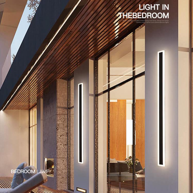 Minimalist Elongated Bar LED Wall Light Waterproof Acrylic Outdoor Fixture-Orizon Depot