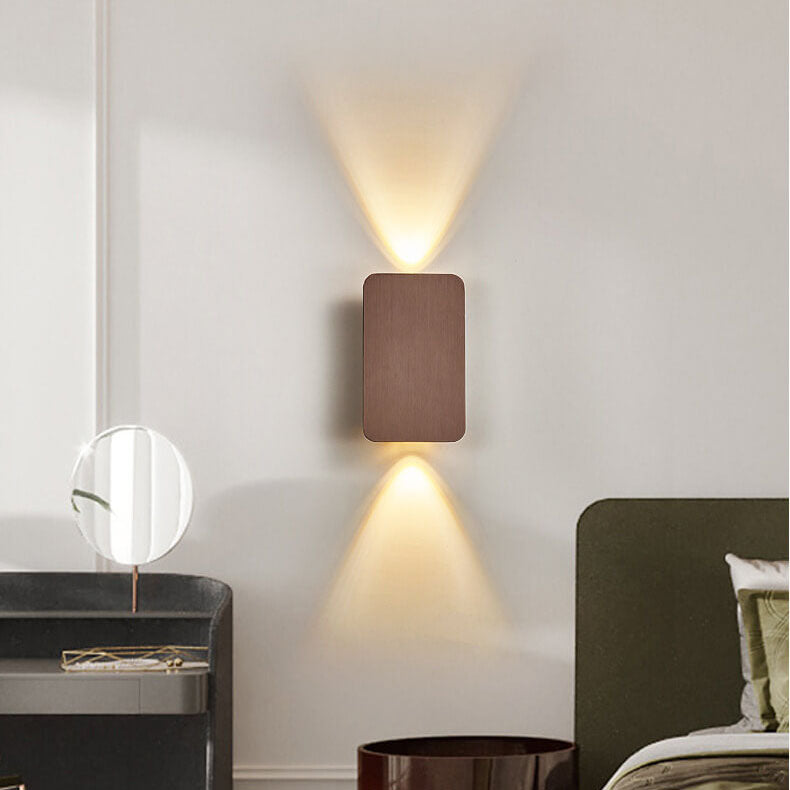 Nordic Minimalist Aluminum Rectangular Flat Panel LED Wall Sconce 2-Light Lamp