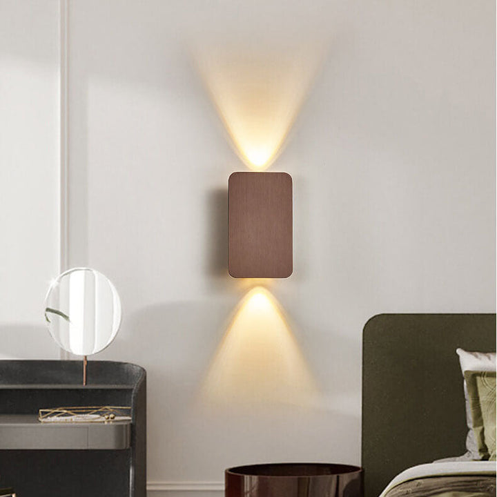 Nordic Minimalist Aluminum Rectangular Flat Panel LED Wall Sconce 2-Light Lamp-Orizon Depot