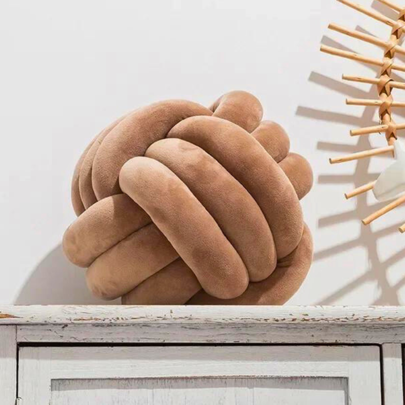 Scandinavian Velvet Knot Cushion for Stylish Home Decor-Orizon Depot