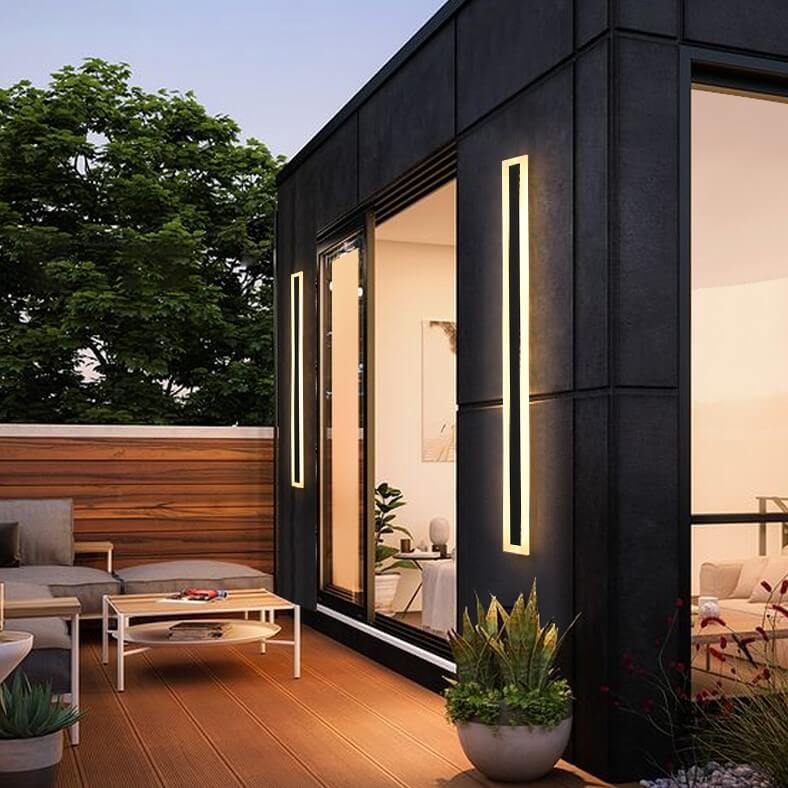 Minimalist Elongated Bar LED Wall Light Waterproof Acrylic Outdoor Fixture-Orizon Depot