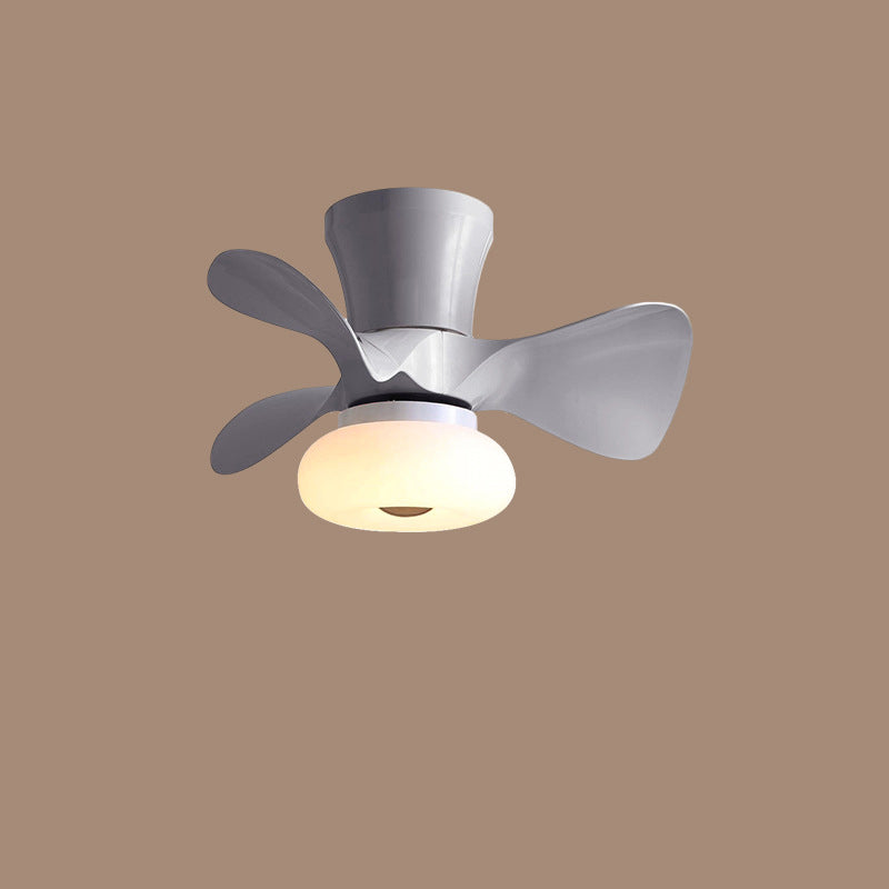 Nordic Macaron Metal LED Semi-Flush Mount Ceiling Fan Lamp