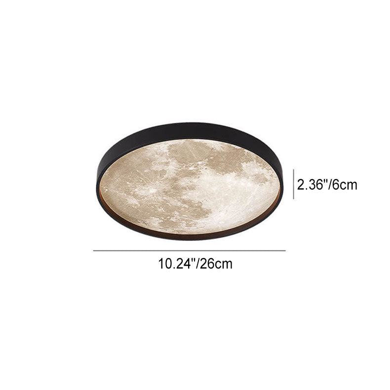 Nordic Minimalist Moon Shape Round LED Ceiling Lamp-Orizon Depot