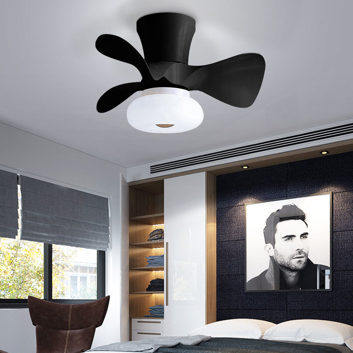 Nordic Macaron Metal LED Semi-Flush Mount Ceiling Fan Lamp