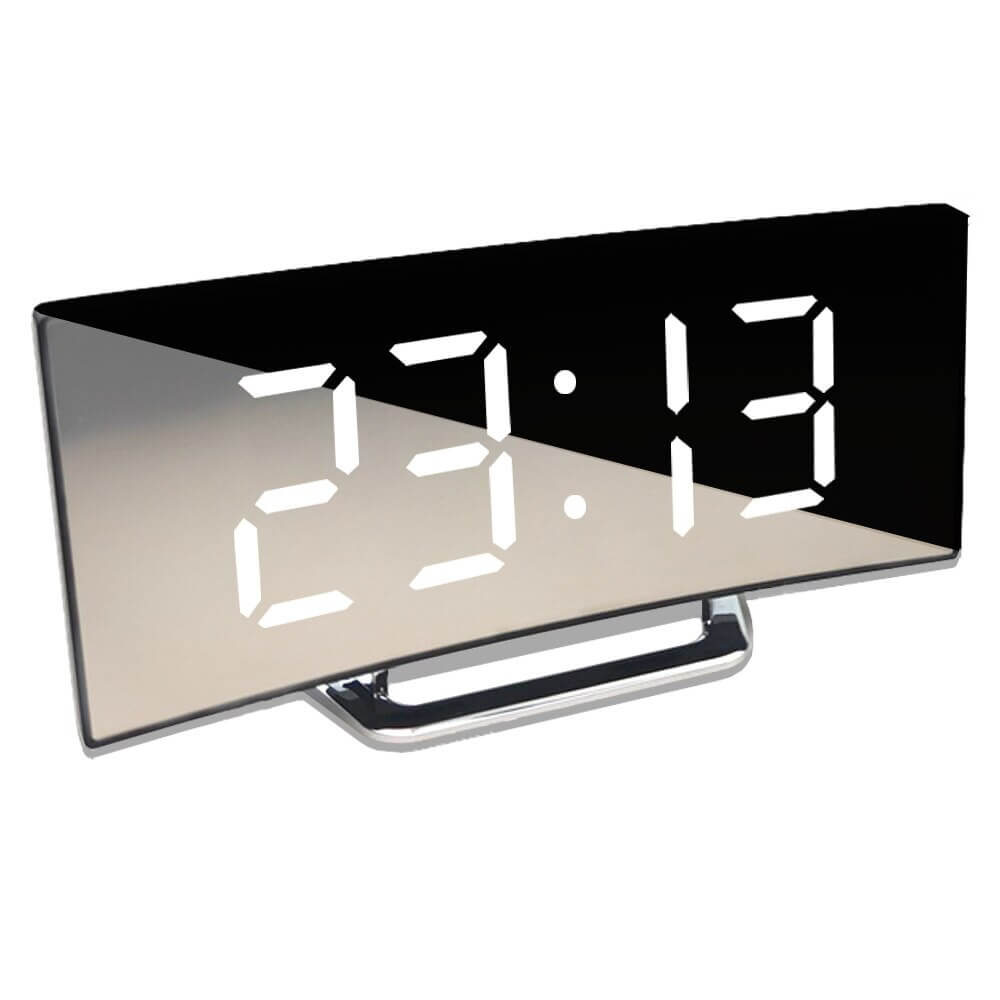 Curved LED Digital Alarm Clock with Display and Snooze Function-Orizon Depot