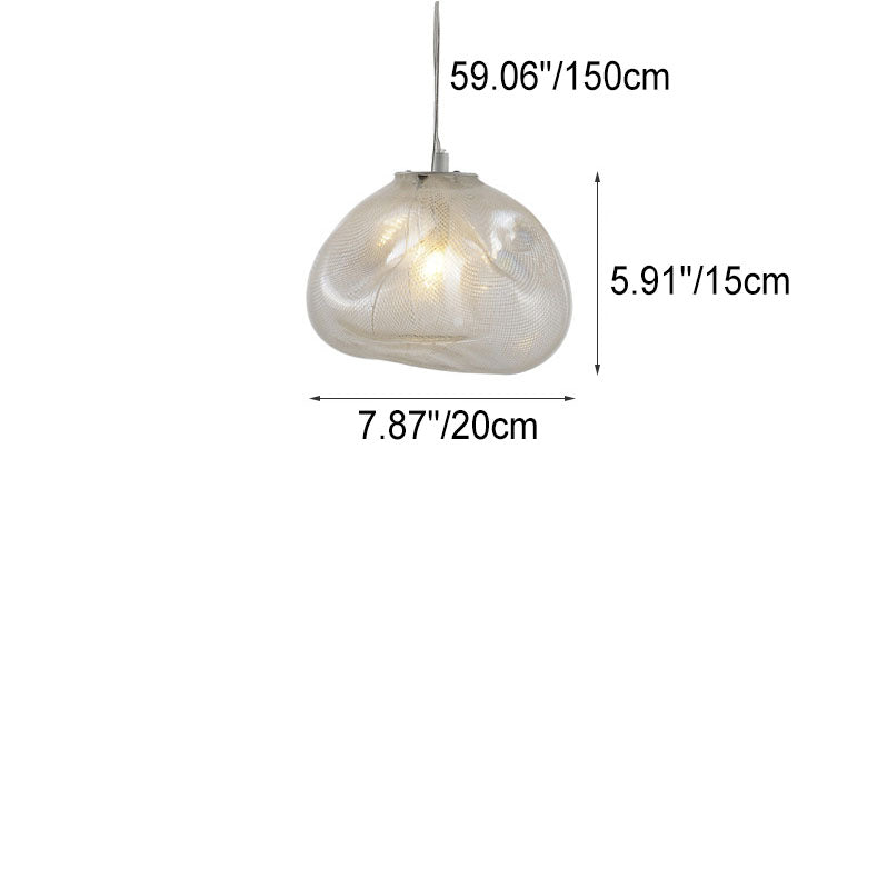 Elegant Cloud Form Glass 1-Light Hanging Pendant Lamp