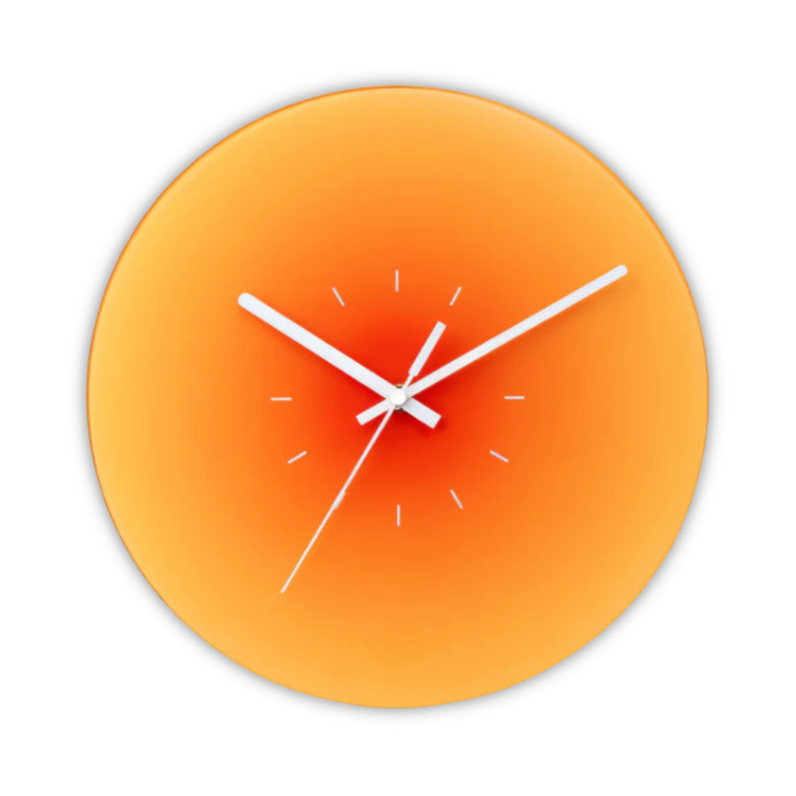 Gradient Design Glass Wall Clock | Contemporary Sunset Style