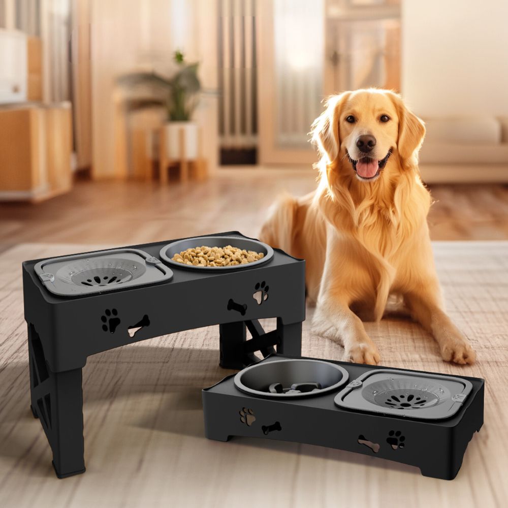 Adjustable Elevated Slow Feeder for Dogs
