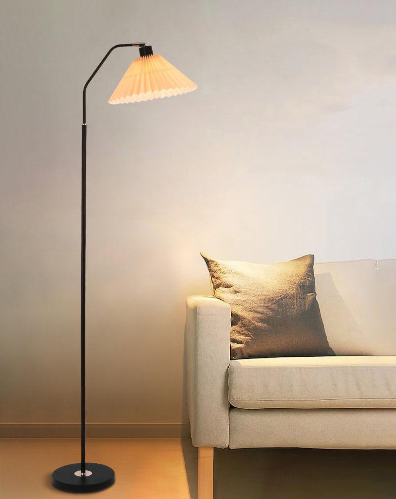 Minimalist Fabric Pleated Shade Floor Lamp 1-Light Standing Light