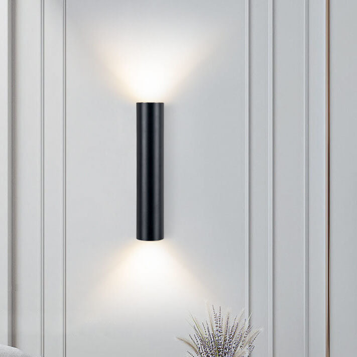 Minimalist Aluminum Cylindrical 2-Light Wall Sconce Lamp