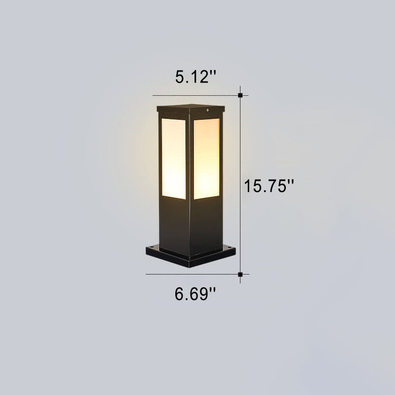 Modern Solar Square Column Outdoor Waterproof Lawn Path Lamp-Orizon Depot